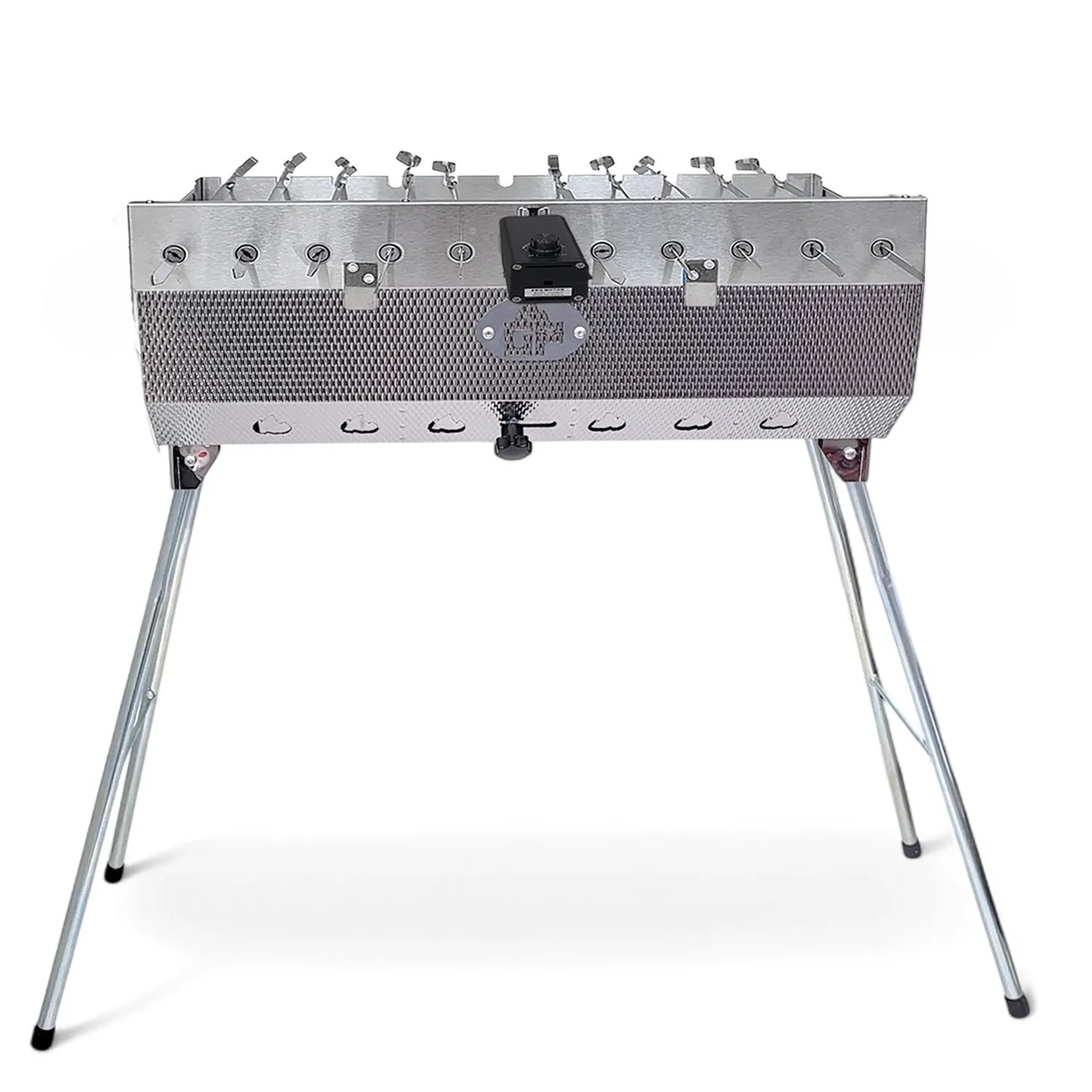 Grillpeter Mangal Set Taschkent 11er Drehspieß 230V Motor Spieße günstig online kaufen