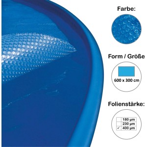Blaue Summer Fun Pool Abdeckplane 600x300 cm für eckige Pools.