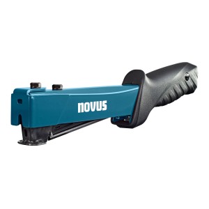 Novus Hammertacker J-044, Typ G, für Flachdrahtklammern, blau mit schwarzem Griff.