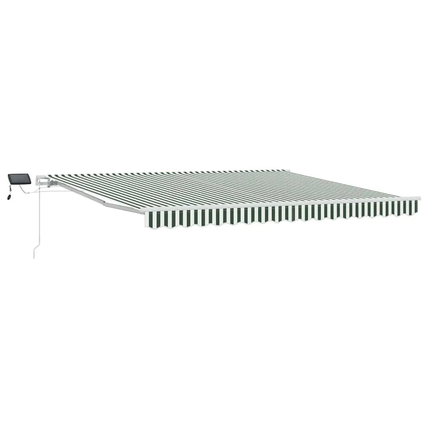 vidaXL Einziehbare Markise Grün und Weiß 400 x 300 cm Stoff und Stahl 3330720