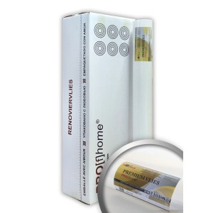 PROFHOME Renoviervlies Premium, 6 Rollen glatte, weiße Vliestapete (150m²).