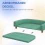 PawHut Hundesofa, mintgrün, mit abnehmbarem Kissen und Holzbeinen.