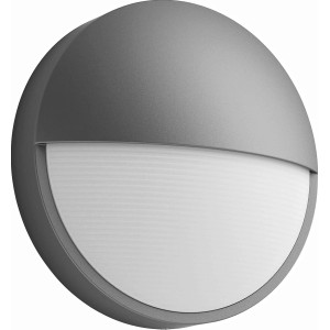Runde Philips LED-Außenwandleuchte Capricorn in Anthrazit. Moderne Wandlampe für den Garten.