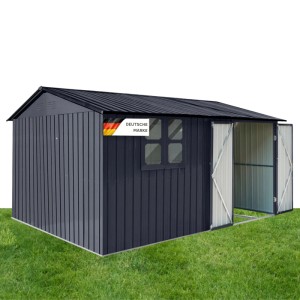 Albatros Gerätehaus XXXL  Verzinktes Metall in Anthrazit Inkl. Schloss & Werkzeughaken Wetterfester Geräteschuppen