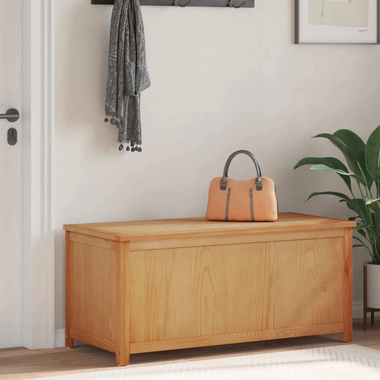 vidaXL Aufbewahrungsbox aus Holzwerkstoff in Natur, ideal als Büroschrank oder Stauraum.
