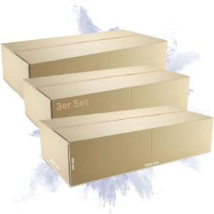 Offener, brauner PROREGAL 2-welliger Versandkarton (1200x600x310 mm) für Umzug oder Versand.