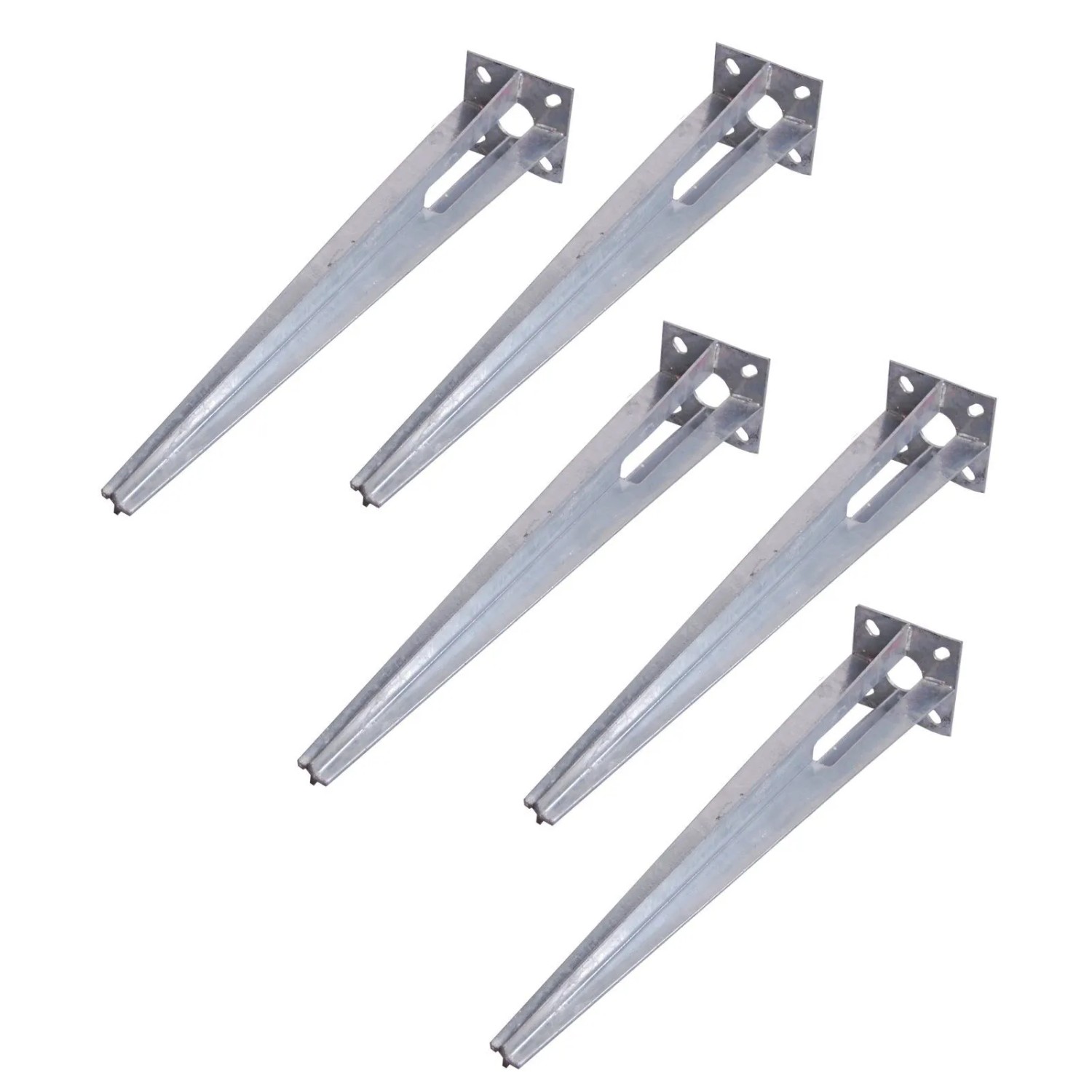 TRUTZHOLM 5x Bodenhülse Durchmesser 34mm 50cm Länge Verzinkt 100x100 mm