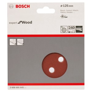Bosch Schleifblatt EfWP K250, Ø 125 mm, für Holz und Farbe. Schleifmittel für Schwingschleifer.