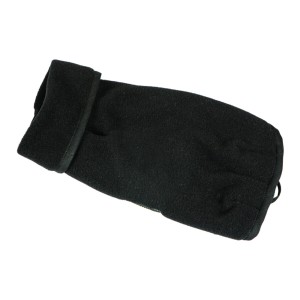 Schwarzer Fashion Dog Fleece-Hundemantel, Größe 80 cm. Wärmender und bequemer Hundemantel aus Fleece.
