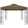 vidaXL Pavillon 3x4 m in Taupe mit Doppeldach und Stahlgestell mit Blattmuster.