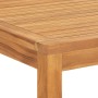 Detailansicht: vidaXL Garten-Essgruppe aus Teakholz, Tischplatte und Tischbein. Gartenmöbel aus Massivholz.