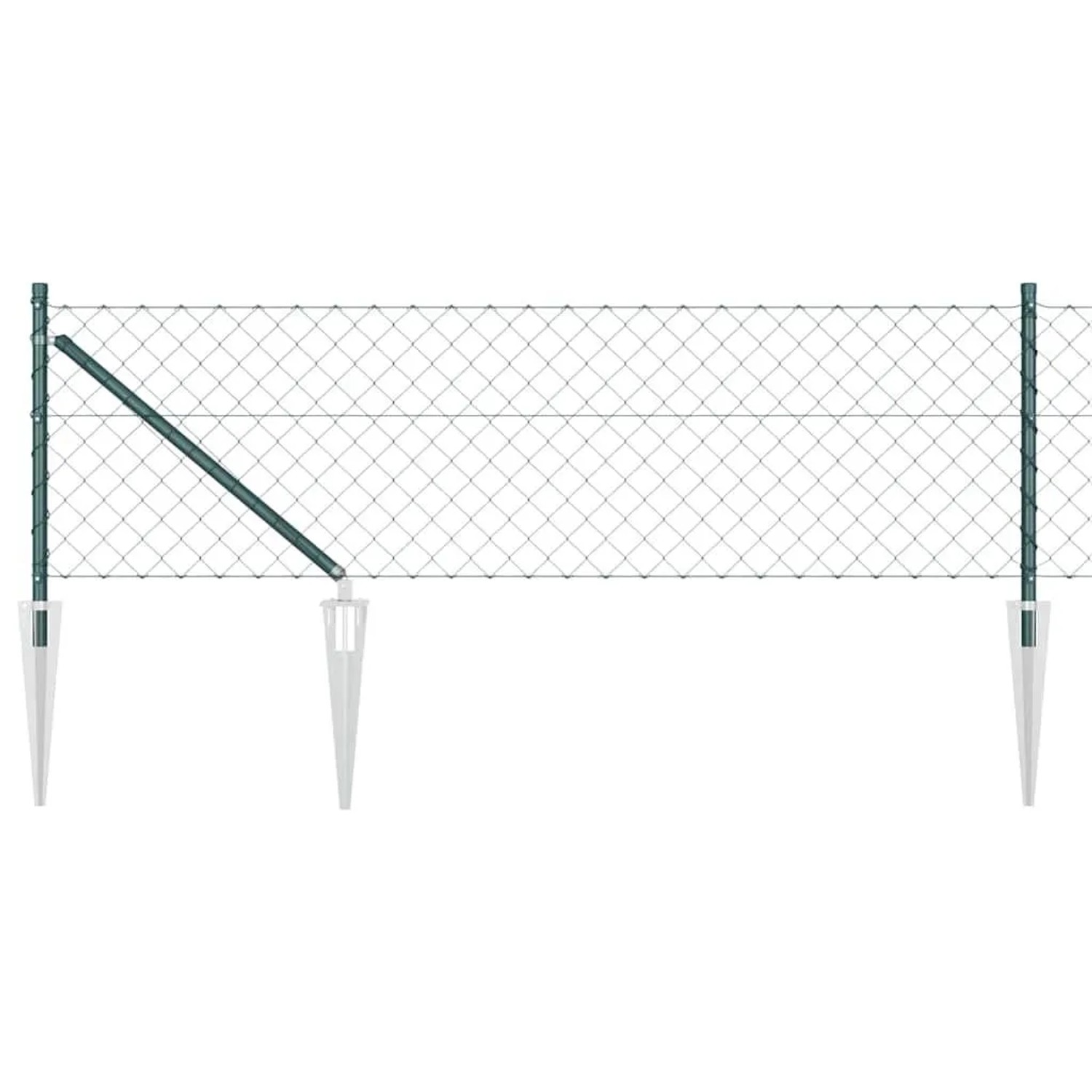 vidaXL Zaunpfosten Grün 25 x 0,6 m 40 x 40 mm Maschen Stahl und PVC 3351163 günstig online kaufen