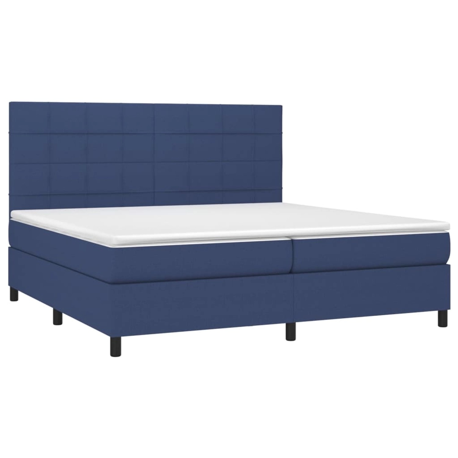 vidaXL Boxspringbett mit Matratze & LED Blau 200x200 cm Stoff 3134907 günstig online kaufen