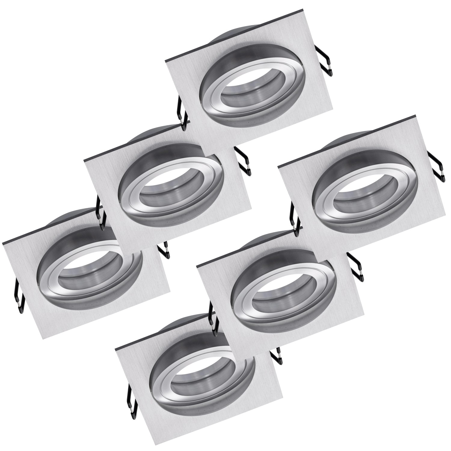 Oktaplex 6er Set Einbauleuchte Aluminium Lyon Schwenkbar für LED-Module Dec günstig online kaufen