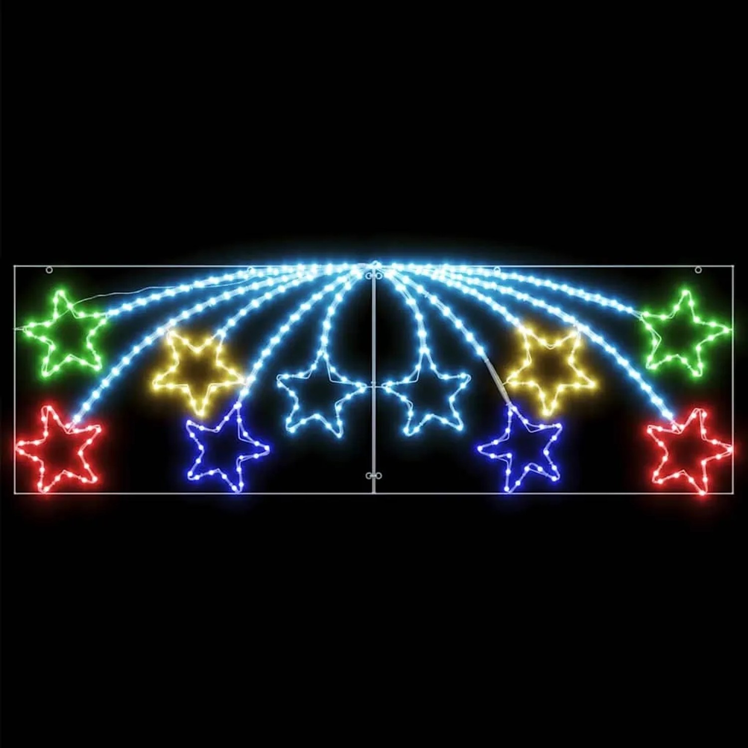Mehrfarbiger LED-Weihnachtsstern (180x57cm) für festliche Deko im Innen- und Außenbereich.