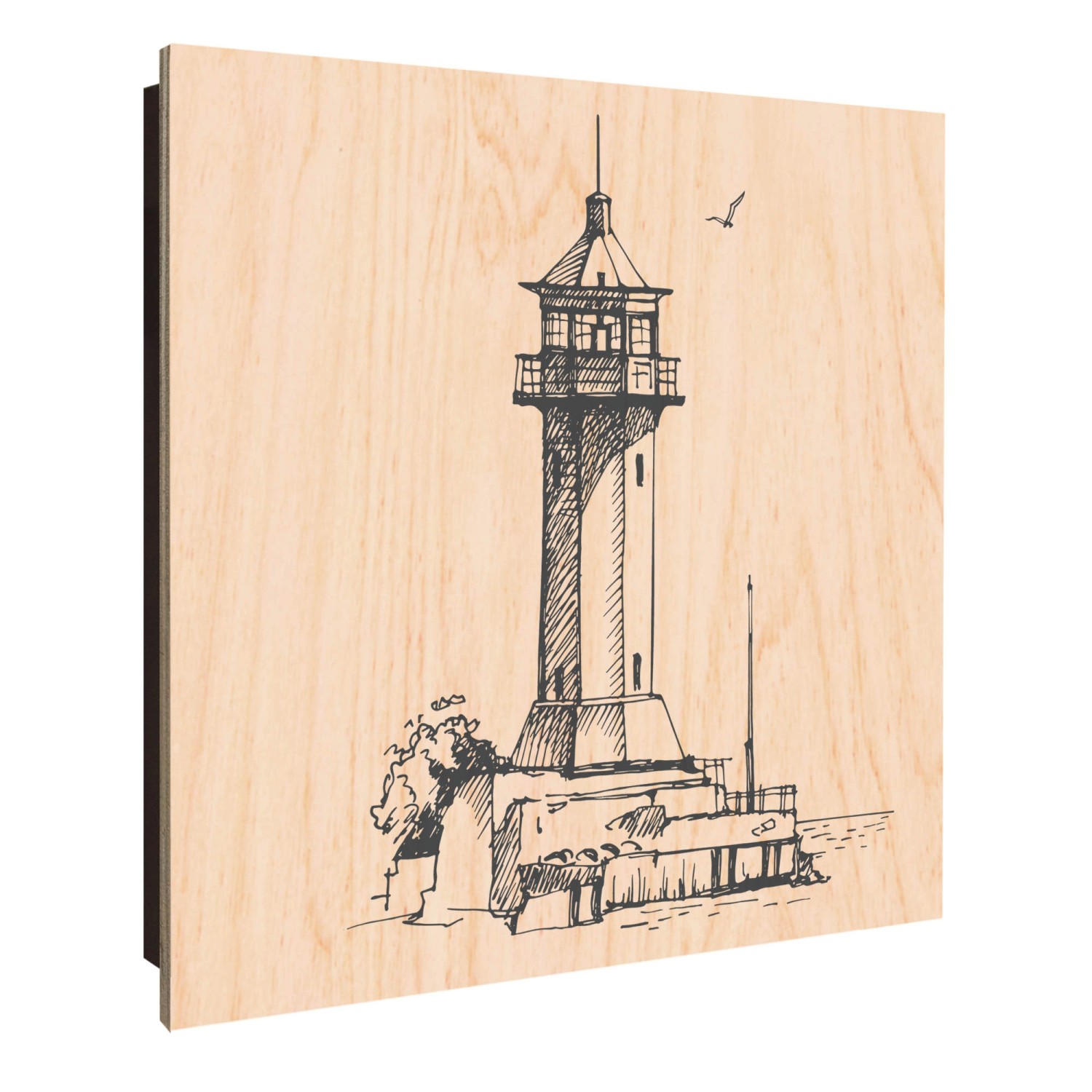 Banjado Großer Schlüsselkasten Holz 30x30cm Schwarz Scharnier Links 50 Hake günstig online kaufen
