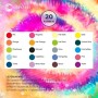 CREATEST Batikfarben-Set mit 20 Farben und Zubehör für DIY Textilgestaltung.