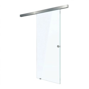 Doorlegro Glasschiebetür Klar 900 mm x 2050 mm Edelstahl