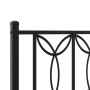 Detailansicht: Schwarzes Metall Bettgestell mit Kopfteil im modernen Design.