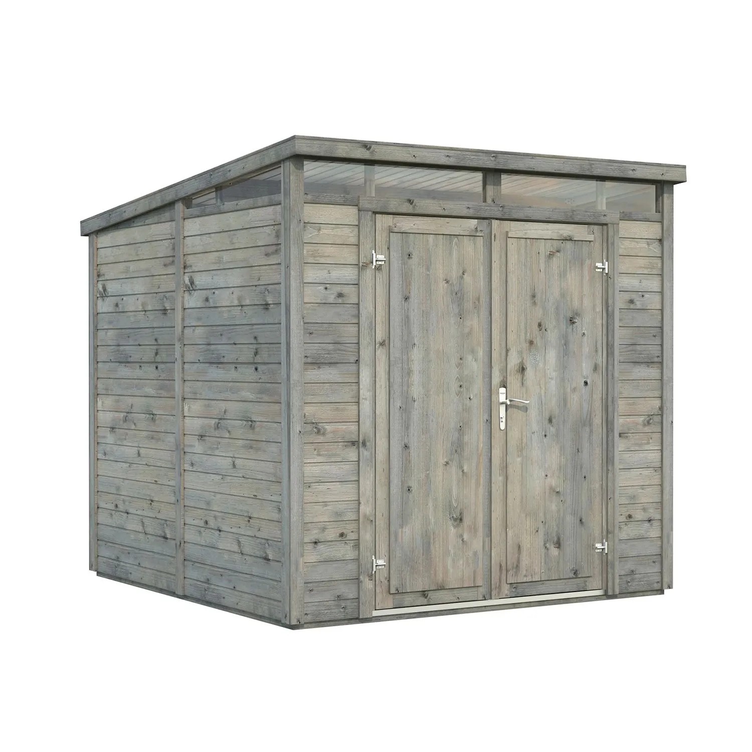 Palmako Holz-Gartenhaus Elias Pultdach Tauchgrundiert 221 cm x 228 cm 4,9 m²