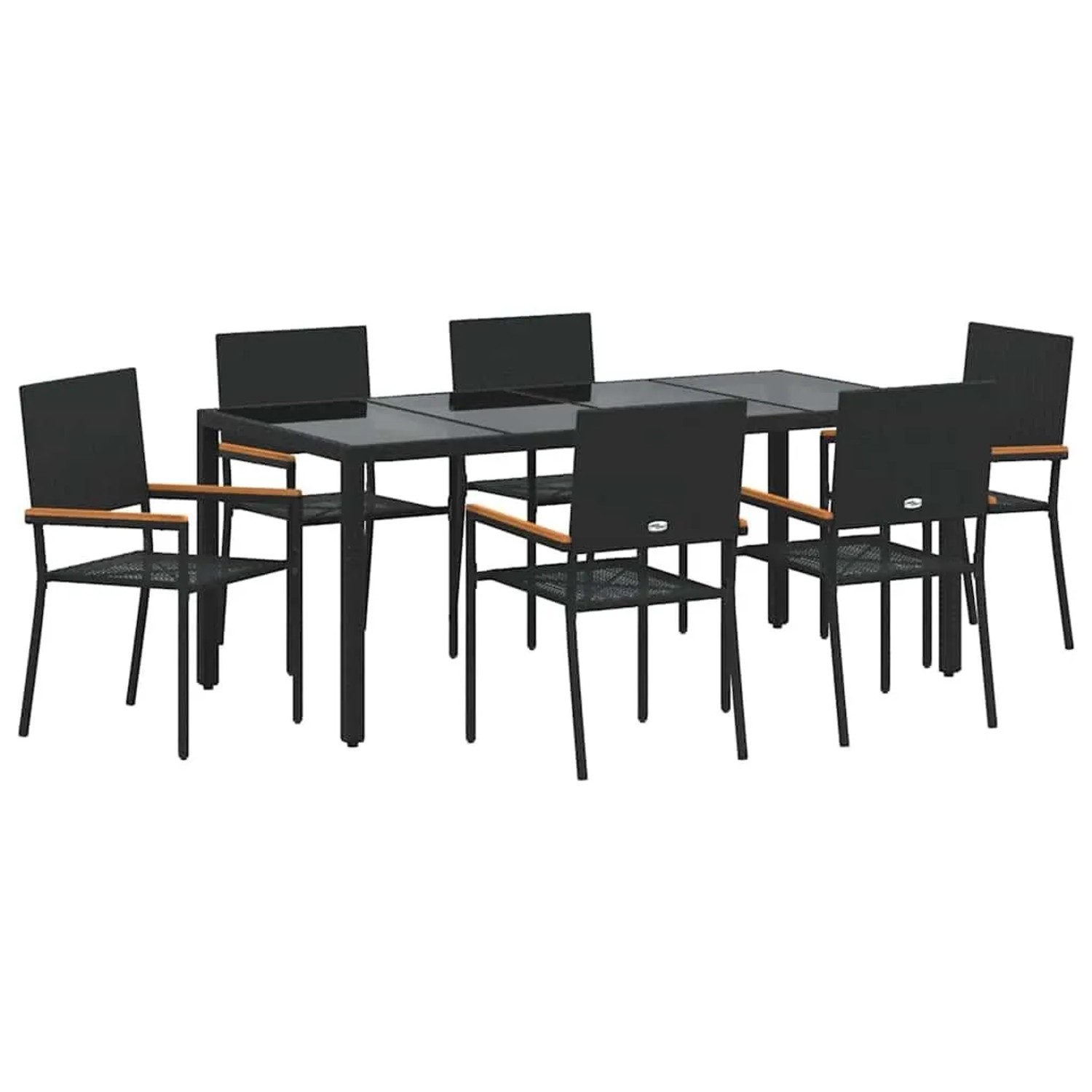 vidaXL Garten Essgruppe 7-Tlg Schwarz Poly-Rattan 3365396 günstig online kaufen