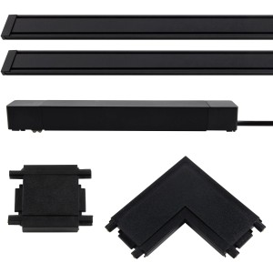 Brilliant LED-Schienensystem Click & Shine Starter-Set mit Schienen, Verbinder und Netzteil.