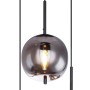 Globo Pendelleuchte Blacky, 3-flammig, schwarz mit rauchfarbenen Gläsern.