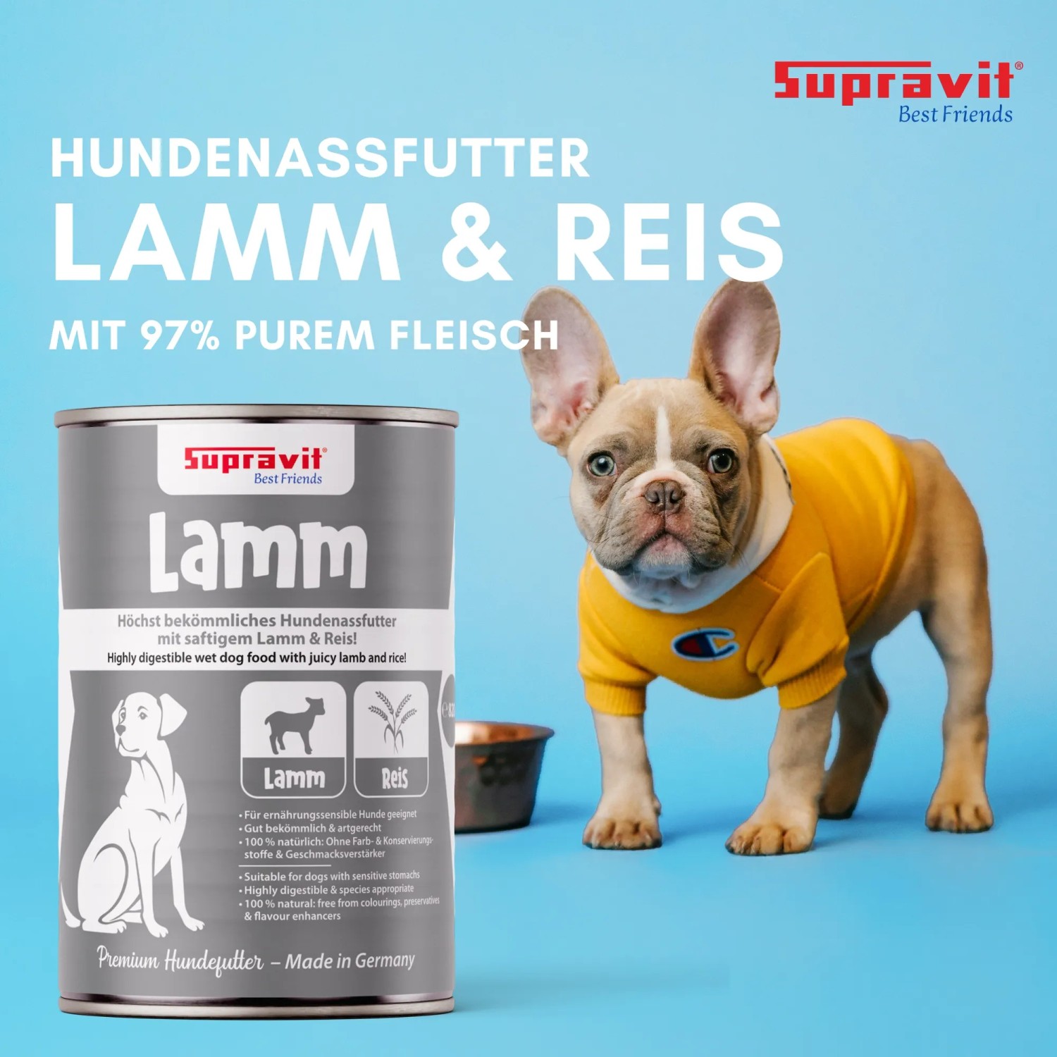 Supravit Nassfutter für Hunde mit Lamm und Reis_2