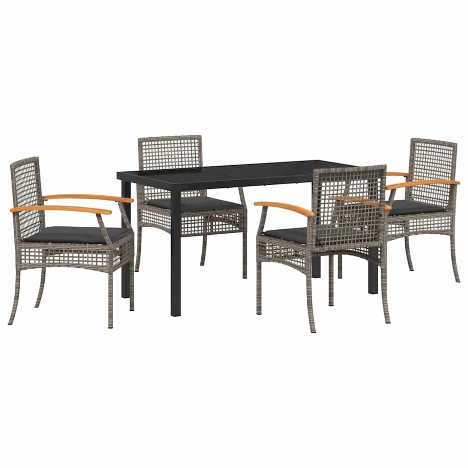 vidaXL Garten Essgruppe 5-Tlg Grau Poly Rattan 3380822 günstig online kaufen