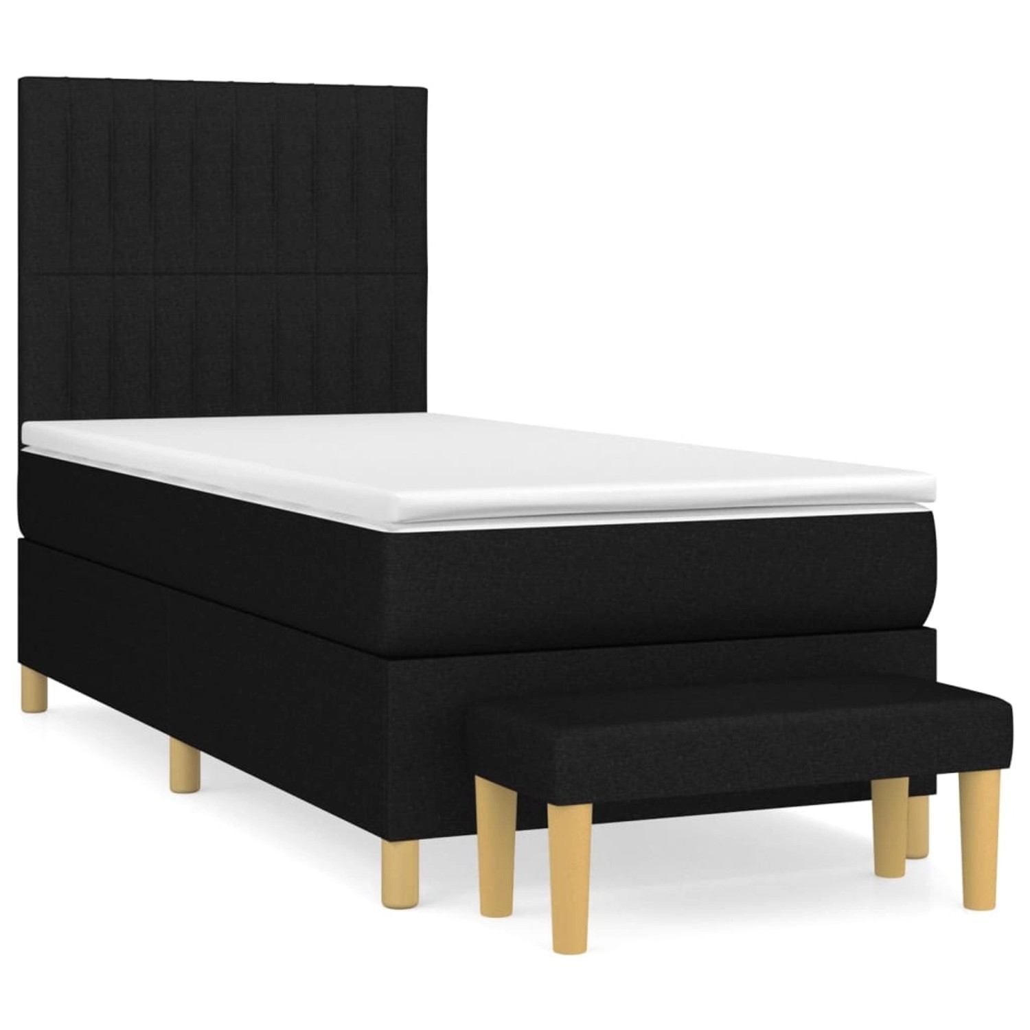 vidaXL Boxspringbett mit Matratze Schwarz 90x190 cm Stoff 3137279 günstig online kaufen