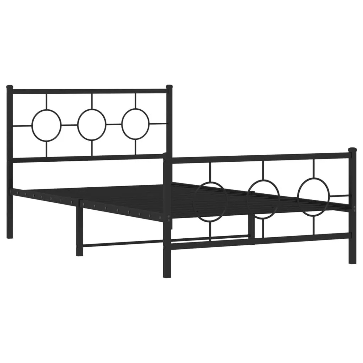 vidaXL Bettgestell mit Kopf- und Fußteil Metall Schwarz 107x203 cm 376240 günstig online kaufen