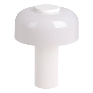 Weiße EGLO LED Akku-Tischlampe Ponente für den Außenbereich, dimmbar und kabellos.