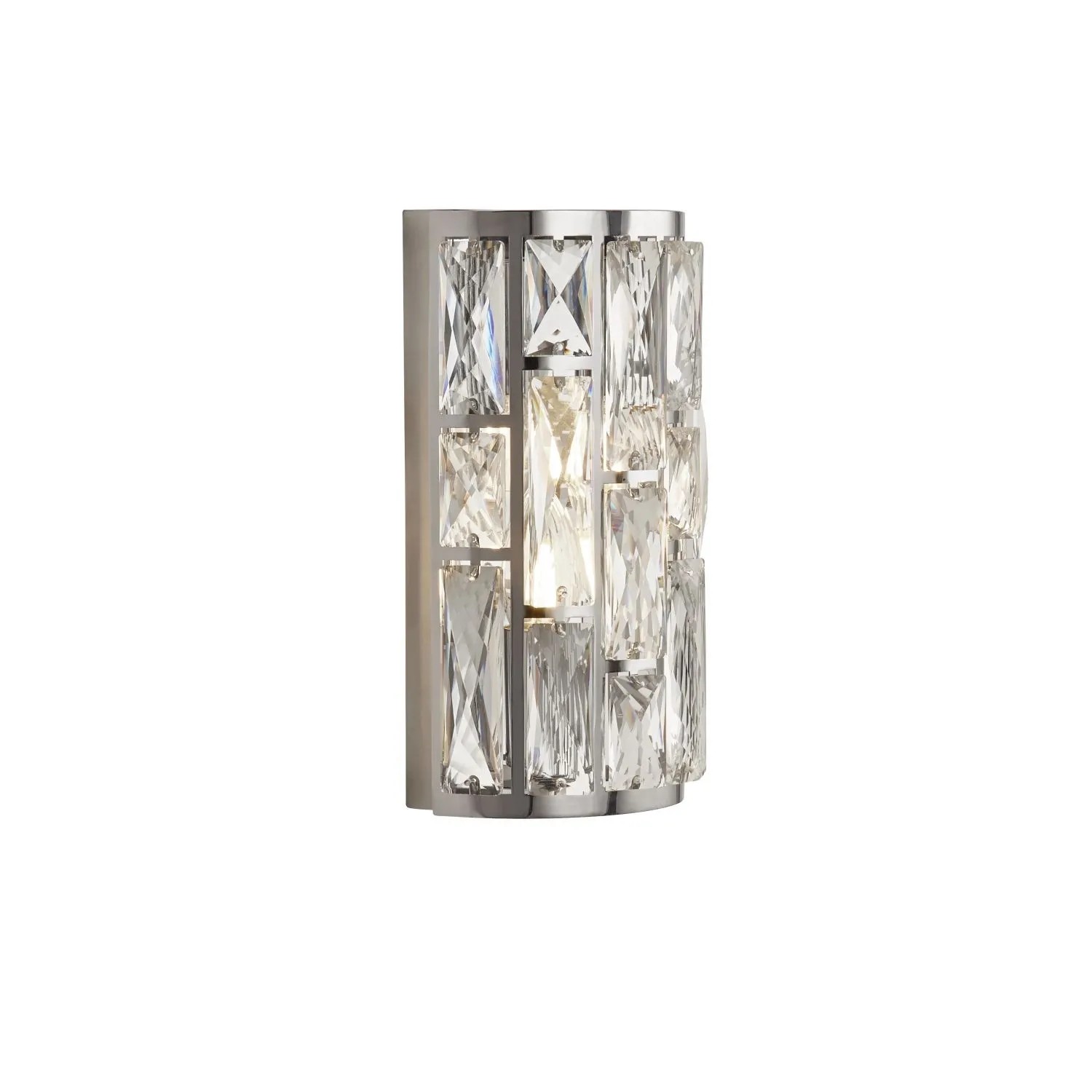 Licht-Erlebnisse Wandlampe Kristall Glas Metall 27 cm Hoch 2x E14 Zugschalter