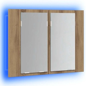 vidaXL LED-Spiegelschrank Artisan-Eiche 60x12x45 cm Holzwerkstoff 856283