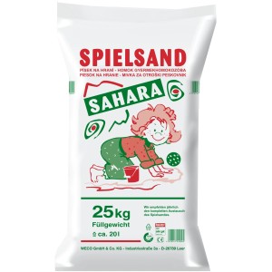 Weco Spielsand Sahara, 25 kg Sack für Sandkästen. Feiner, formstabiler Sand für Kinder.
