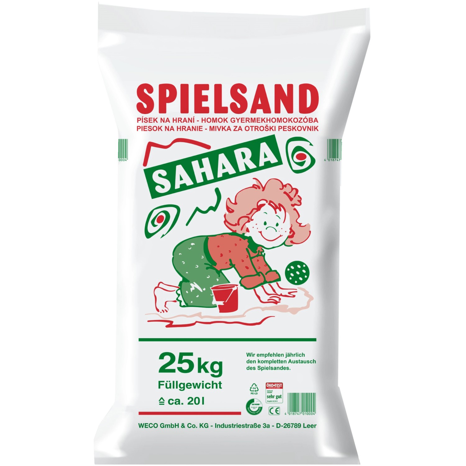Weco Spielsand Sahara 25 kg Sack