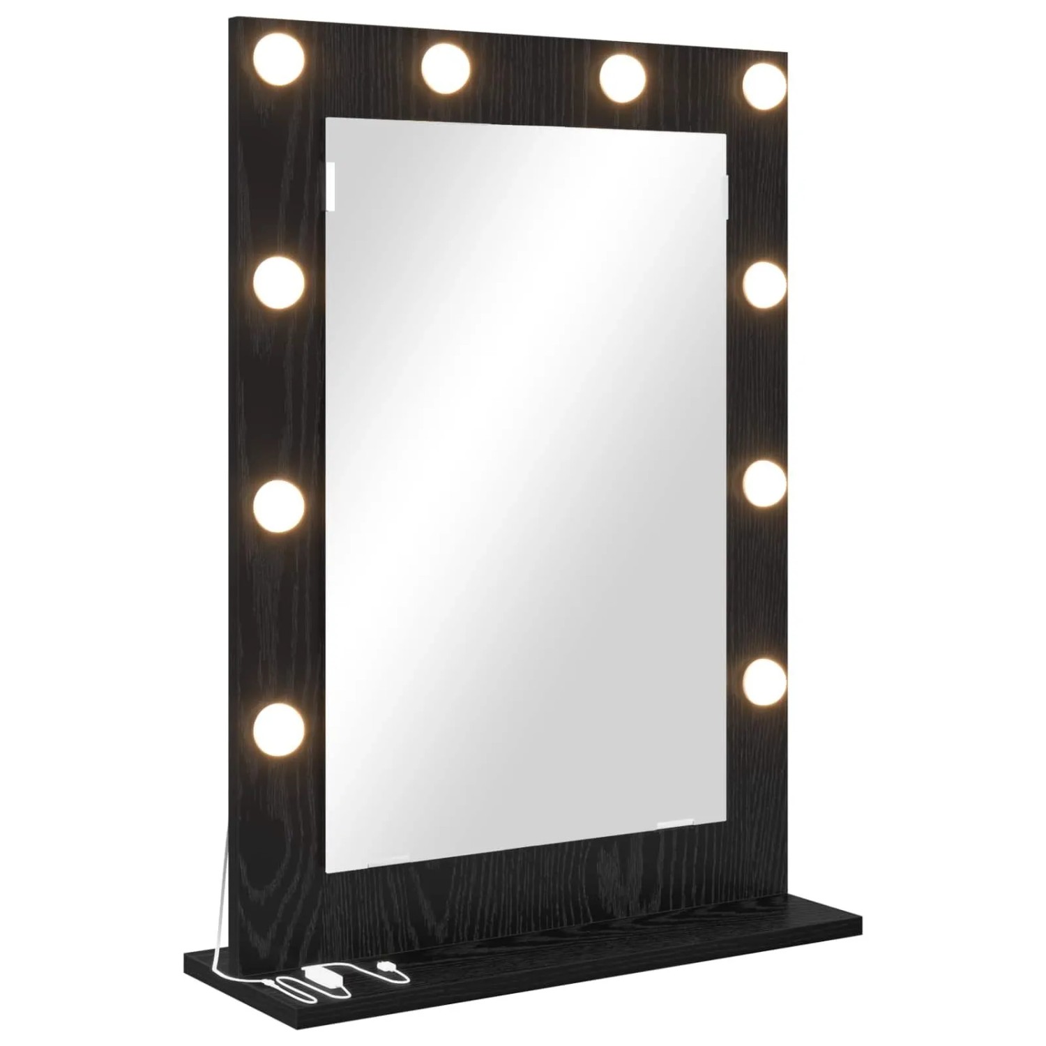 vidaXL Waschtischspiegel Schwarz Eichen-Optik 70 x 50 x 18 cm 868334