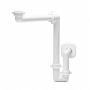 Weiße Lira SPA Raumspar-Ablaufgarnitur aus Kunststoff für Waschbecken, 32/40mm Siphon, platzsparend.