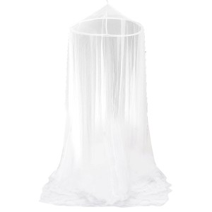 Weißes AMANKA Moskitonetz mit 12m Umfang für Camping & Reise.
