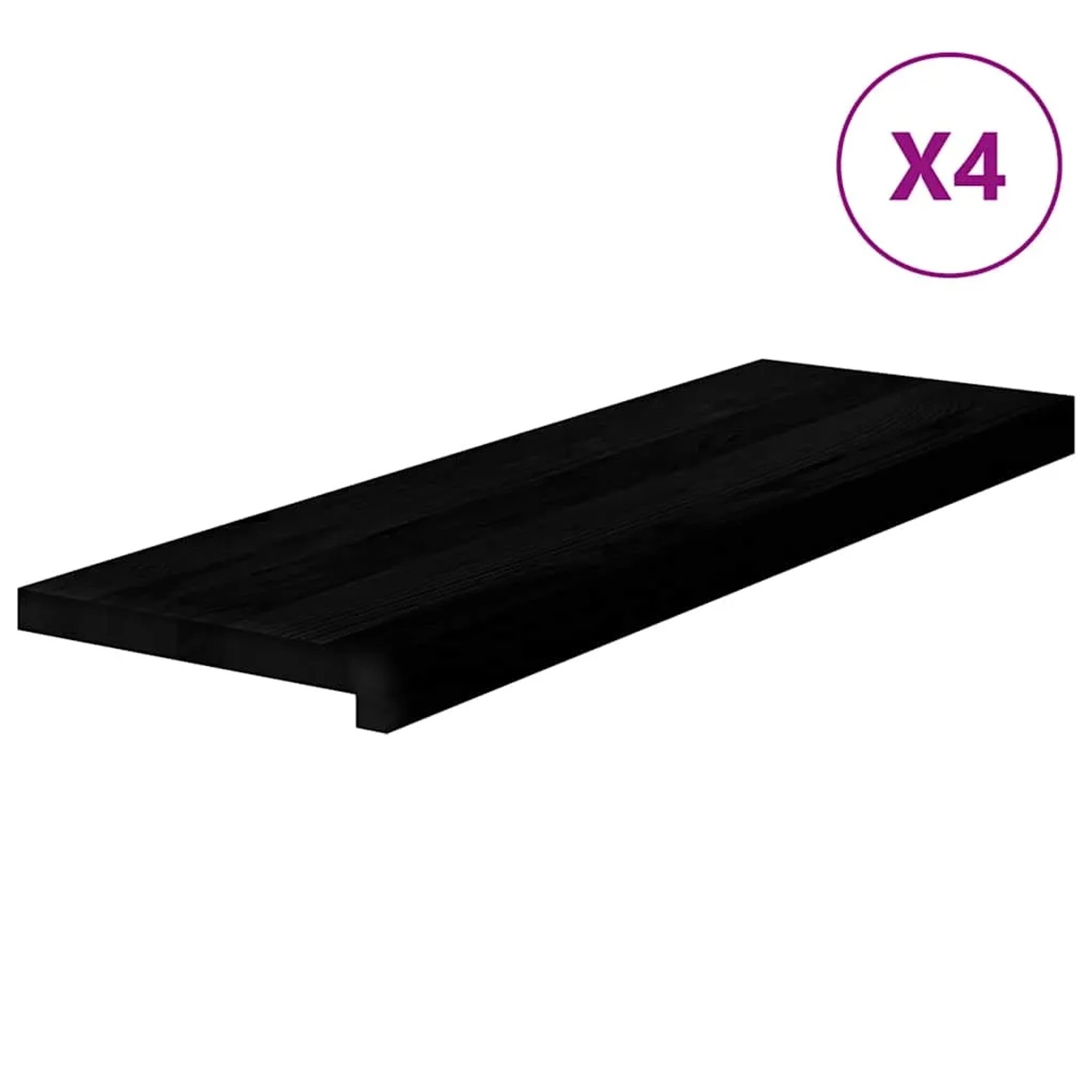 vidaXL Treppenstufen 4 Stk Dunkelbraun 80x30x2 cm Massivholz Eiche 3283020_3