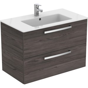 Ideal Standard Waschtisch-Paket Eurovit Plus, 81,5 cm, Lava Grau, mit Unterschrank und zwei Auszügen.