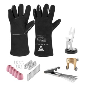 STAHLWERK Plasma Set: Brennerhalter, Handschuhe, Düsenreiniger, Rollwagen, Verschleißteile für Löt- & Schweißgeräte.