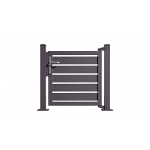 GEWA Aluminium Gartentor Tor Sichtschutz H1200 x B1200 mm Anthrazit mit 100 mm Paneelen und 20 mm Paneelenspalt Pforte