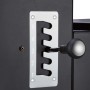 Detailaufnahme: 5-fach verstellbare Kohlewanne des Jamestown Holzkohlegrills Jaxon XL.