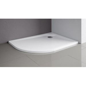 Schulte Duschwannen-Set, Viertelkreis asymmetrisch rechts, 120x90 cm, aus Sanitär-Acryl, alpinweiß.