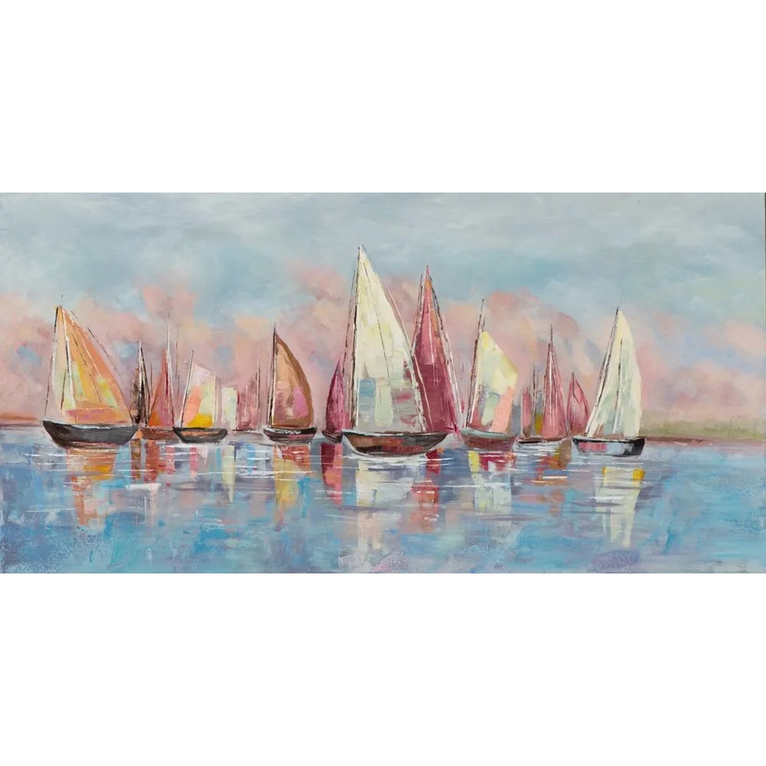 Art Universe Leinwandbild Regatta in Bunt 70 x 140 cm