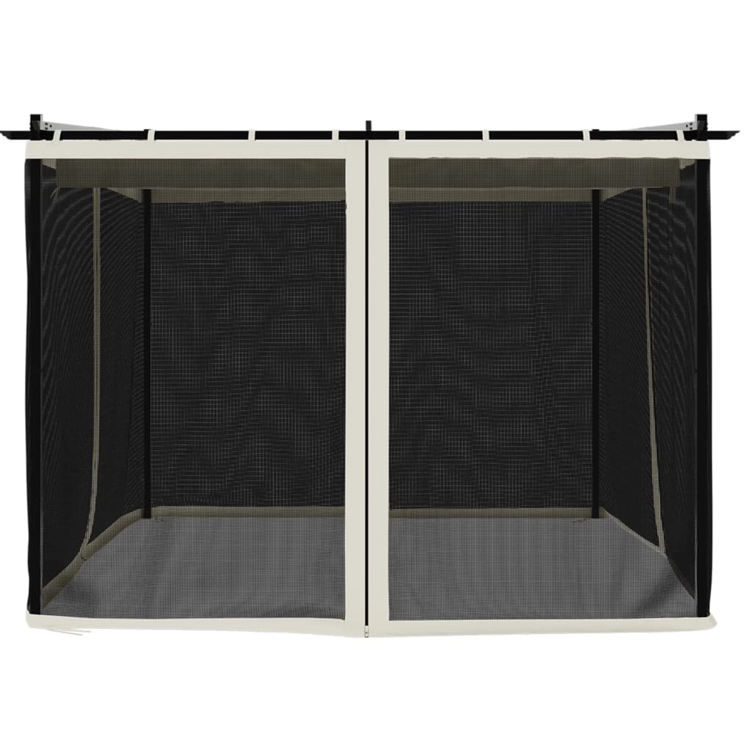 vidaXL Pavillon 3x3m mit Netzwänden, creme, Stahl. Ideal für Garten & Terrasse.