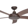 CASAFAN Deckenventilator Falcetto 132 cm, braun antik/Nussbaum, mit 5 Flügeln und Fernbedienung.