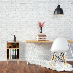 Relaxdays Bücherregal Faserplatte Bambus Natur Offen Höhenverstellbar 70 cm x 40 cm x 35 cm 7,5 kg