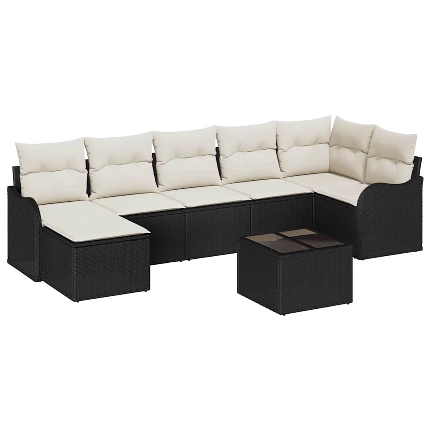 vidaXL 7 Teiliges Garten Sofa Set mit Kissen Braun Poly Rattan 3345797 günstig online kaufen